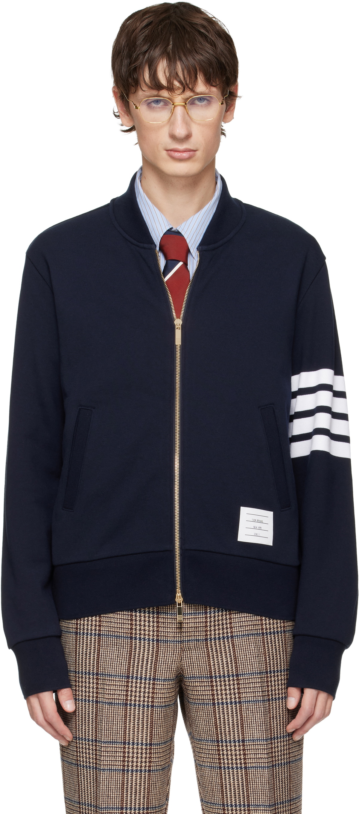 Thom Browne Navy Classic Loopback 4-Bar Sweatshirt