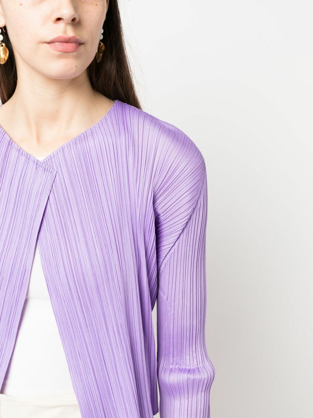 PLEATS PLEASE パープル カーディガン PLEATS PLEATSパープルカーディガン