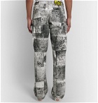 iggy - Wide-Leg Printed Cotton-Poplin Trousers - Gray