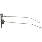 Thom Browne Gray Titanium Semi Rimless Pilot Sunglasses