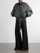 Rick Owens - Cropped Appliquéd Shell Bomber Jacket - Gray