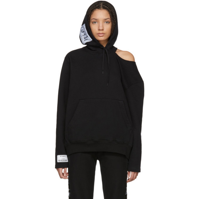 Photo: Vetements Black Open Shoulder Hoodie