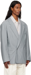 LEMAIRE Blue Soft Double Breasted Blazer