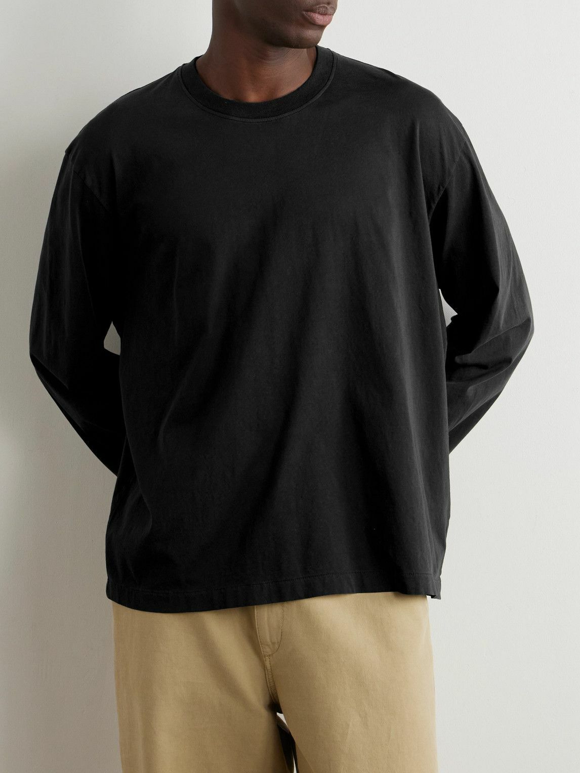SSAM - Charlie Organic Cotton-Jersey T-Shirt - Black