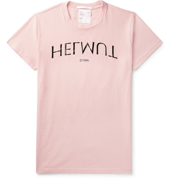Photo: Helmut Lang - Slim-Fit Logo-Print Cotton-Jersey T-Shirt - Men - Pink
