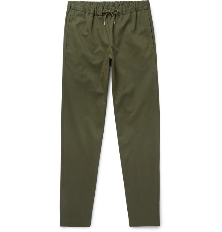 Photo: A.P.C. - Kaplan Tapered Cotton-Blend Drawstring Trousers - Men - Green