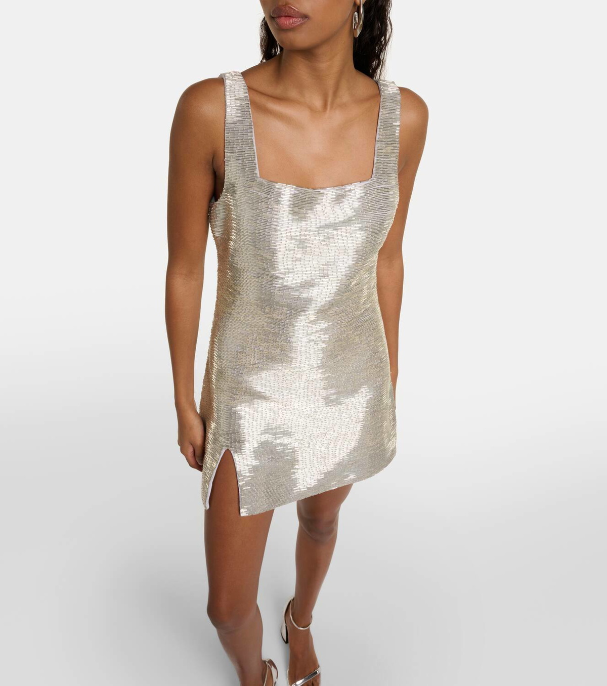 le sable sequined mini dress Staud, Le Sable Dress in Great White, Size Medium