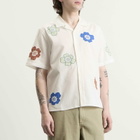 Wax London Men's Didcot Applique Floral Vacation Shirt in Ecru/Multi