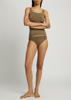 Hanro Touch Feeling Stretch-cotton Briefs Dark Brown