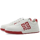 Givenchy Men's G4 Low Top Sneakers in White/Red