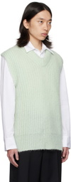 Jil Sander Green V-Neck Vest