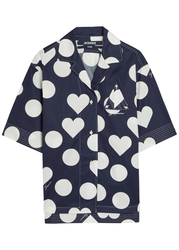 Photo: Jacquemus La Chemise Marin Polka dot Cotton-poplin Shirt Navy