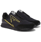Fendi - Suede and Leather-Trimmed Neoprene Sneakers - Black