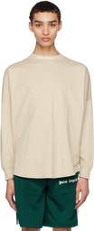 Palm Angels Beige Bonded Long Sleeve T-Shirt