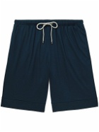 Zimmerli - Straight-Leg Sea Island Cotton Drawstring Shorts - Blue