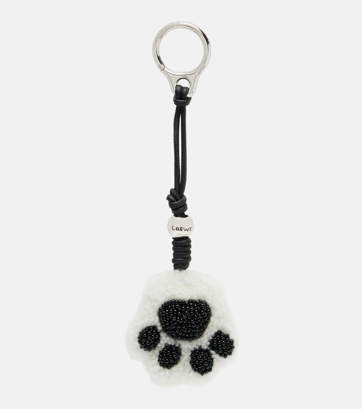Loewe Paw shearling and leather bag charm