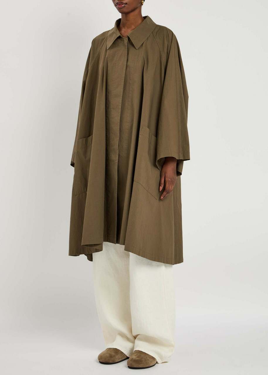 The Row Leins Cotton-poplin Coat Khaki