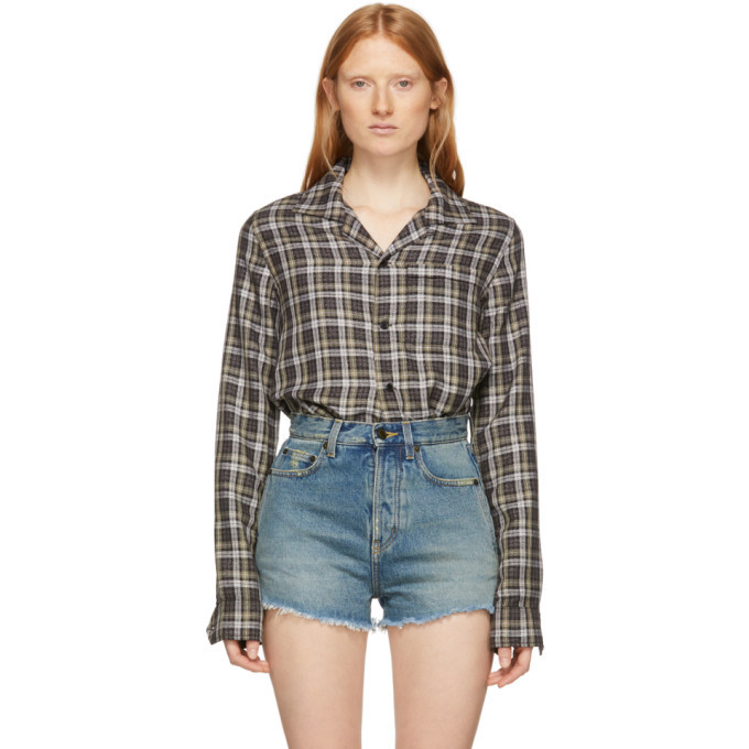 Saint laurent hotsell checked shirt