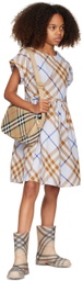 Burberry Kids Blue Check Cotton Dress
