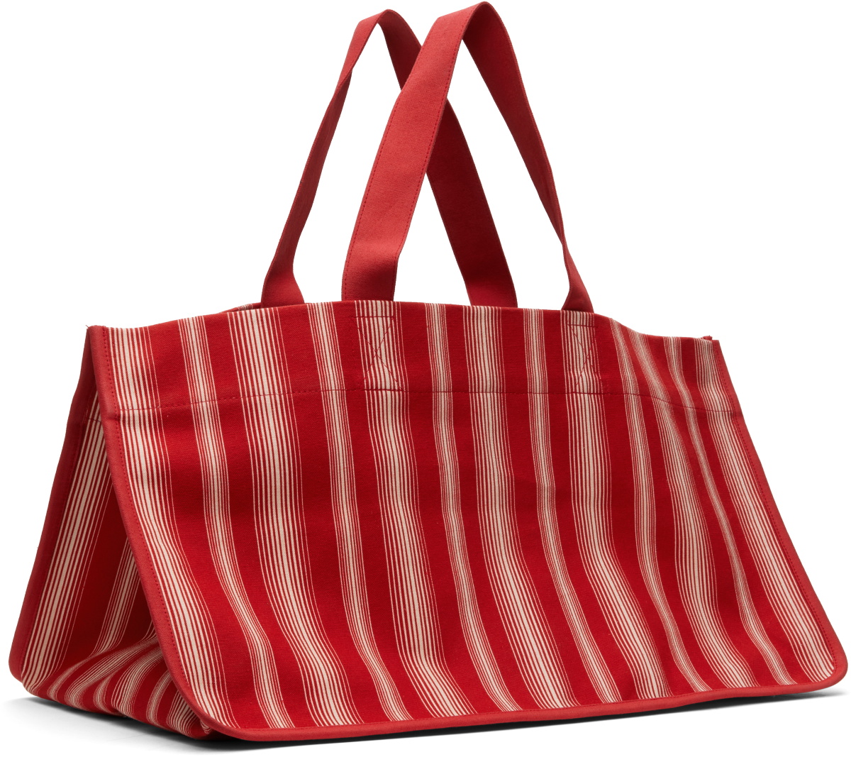 Bode Red & Off-White Parasol Stripe Tote