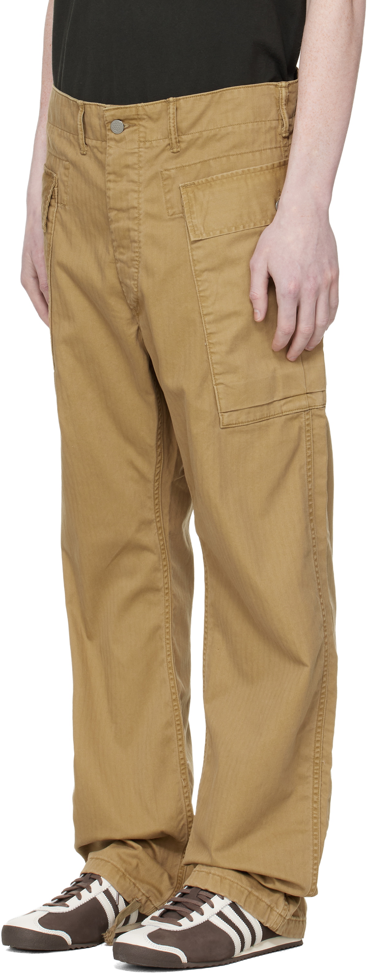 RRL Tan Herringbone Twill Cargo Pants