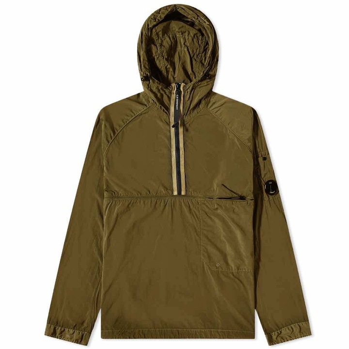 Photo: C.P. Company Men's Popover Hooded Overshirt in Green Moss