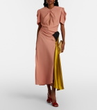 Valentino Bow-detail draped midi dress