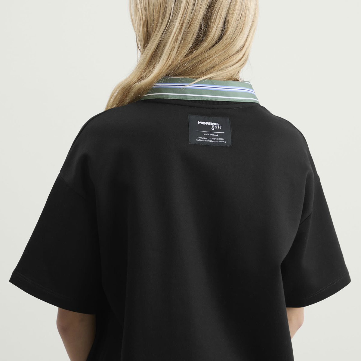 Hommegirls Women's T-Shirt Dress in Black/Green Stripe