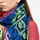 AGR Women's Merino Cable Jacquard Rainbow Scarf in Multi