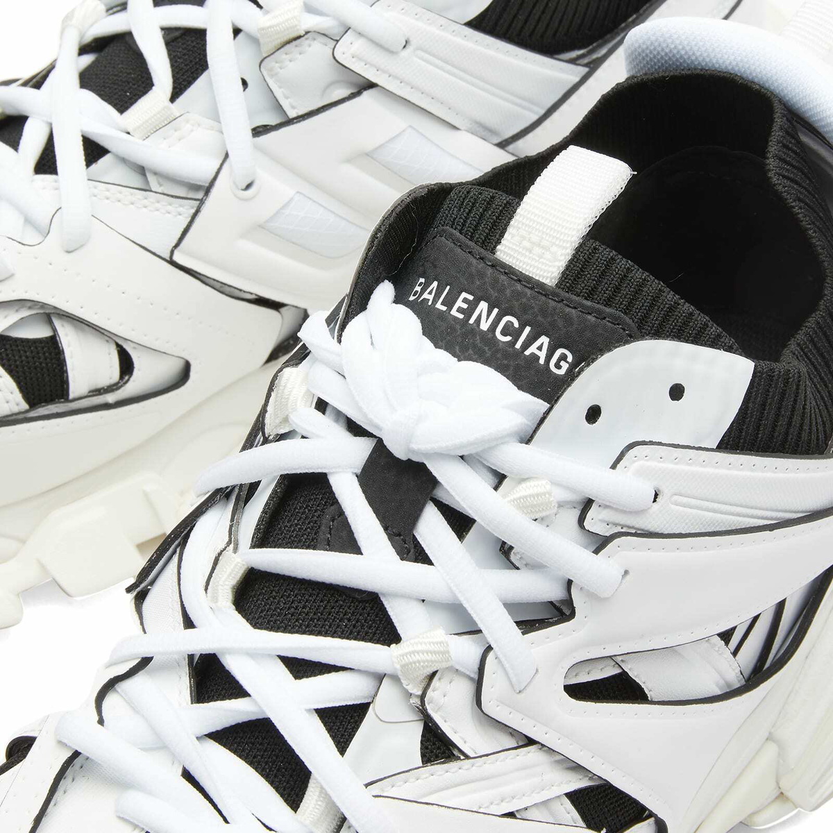 Balenciaga Black and White Sock Sneakers Balenciaga Speed Knit Lace Sock Black White (W  main image 3