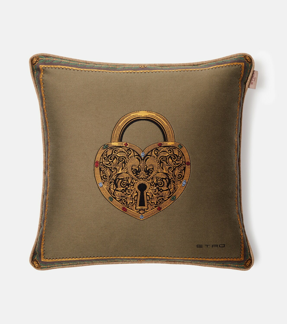 Etro Herald embroidered cotton-blend cushion