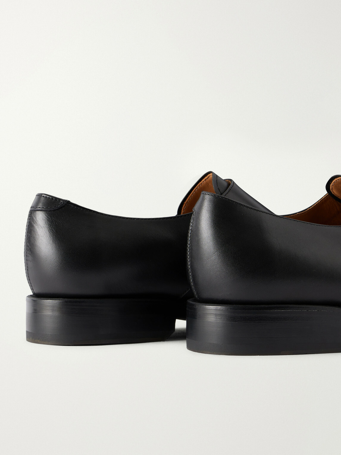 MORJAS - Leather Monk-Strap Shoes - Black