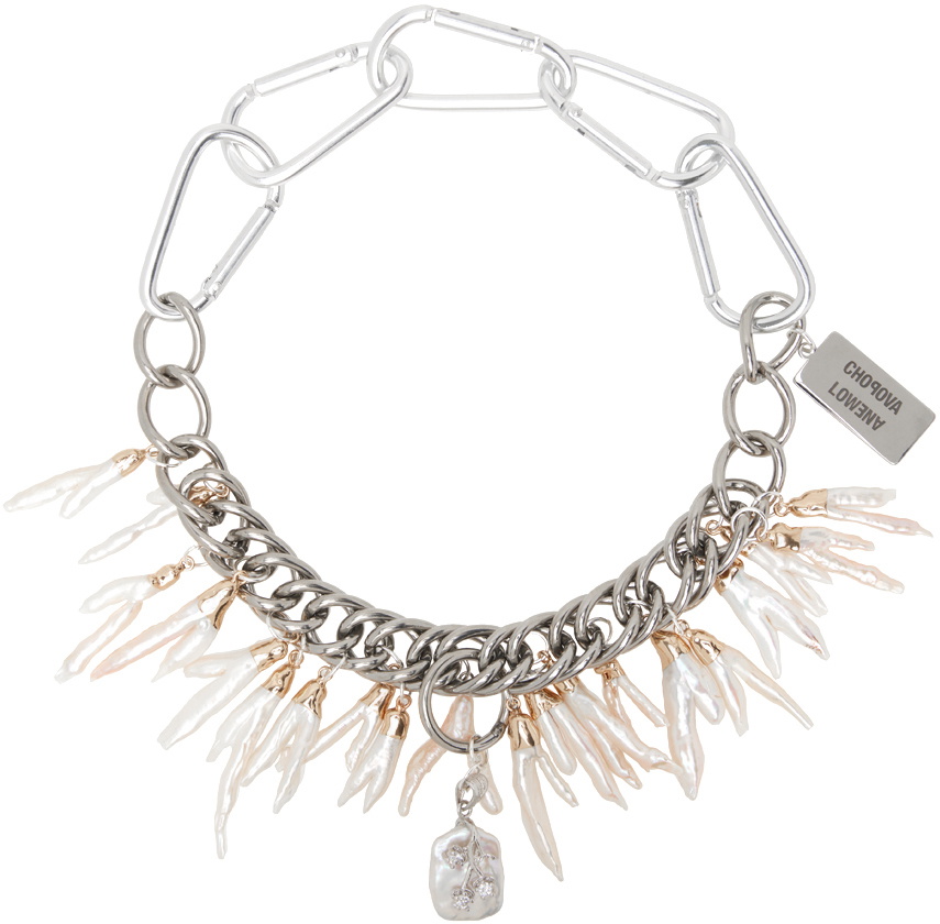 Chopova Lowena SSENSE Exclusive Silver Wedding Pearl Chain
