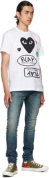 COMME des GARÇONS PLAY White & Black Multi Logo T-Shirt