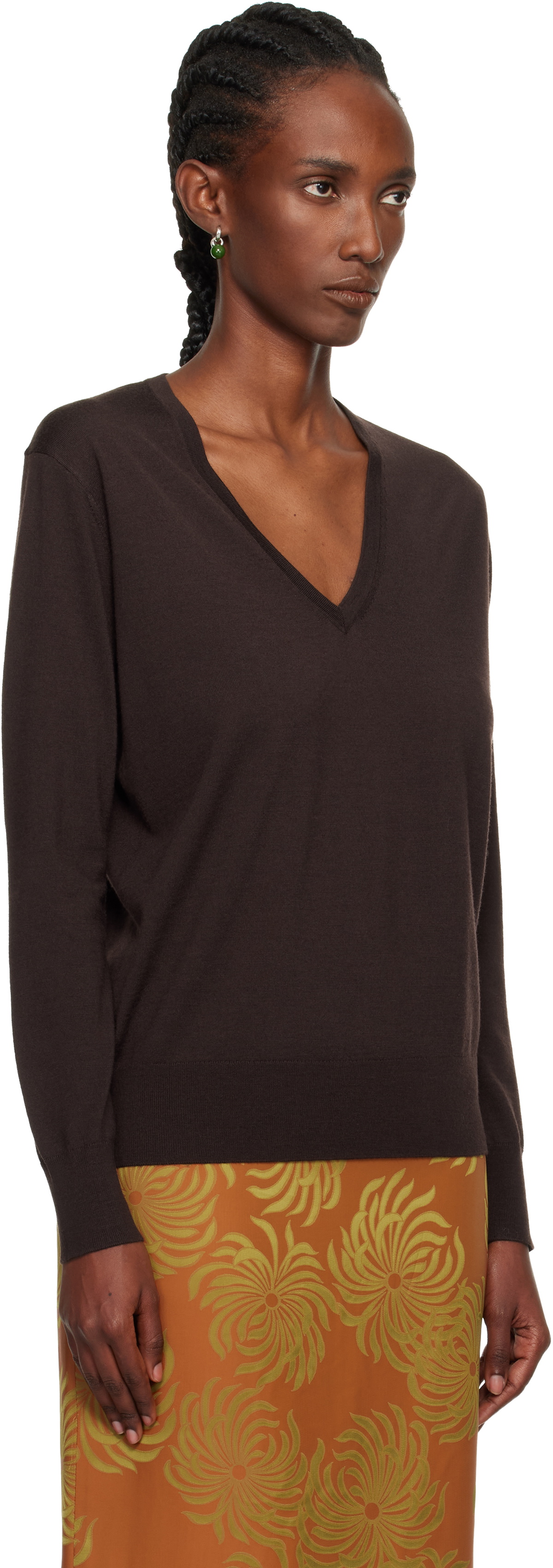 Dries Van Noten Brown Wool Sweater