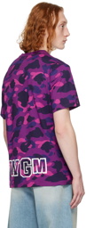 BAPE Purple Color Camo Shark T-Shirt