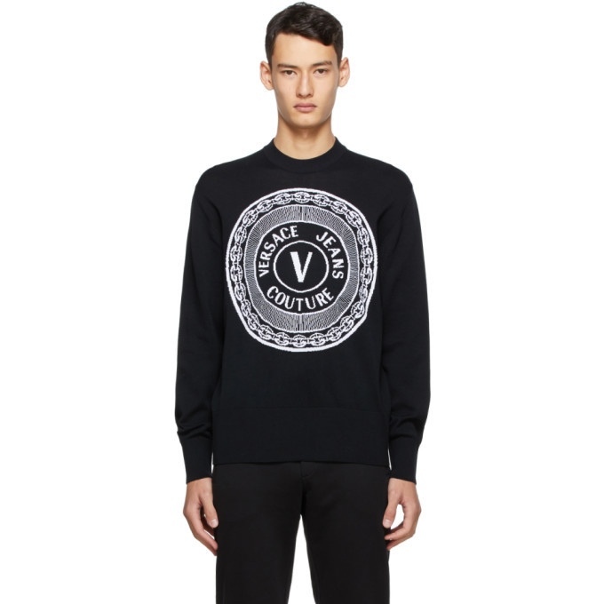 Photo: Versace Jeans Couture Black New Buttons Sweater
