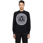 Versace Jeans Couture Black New Buttons Sweater