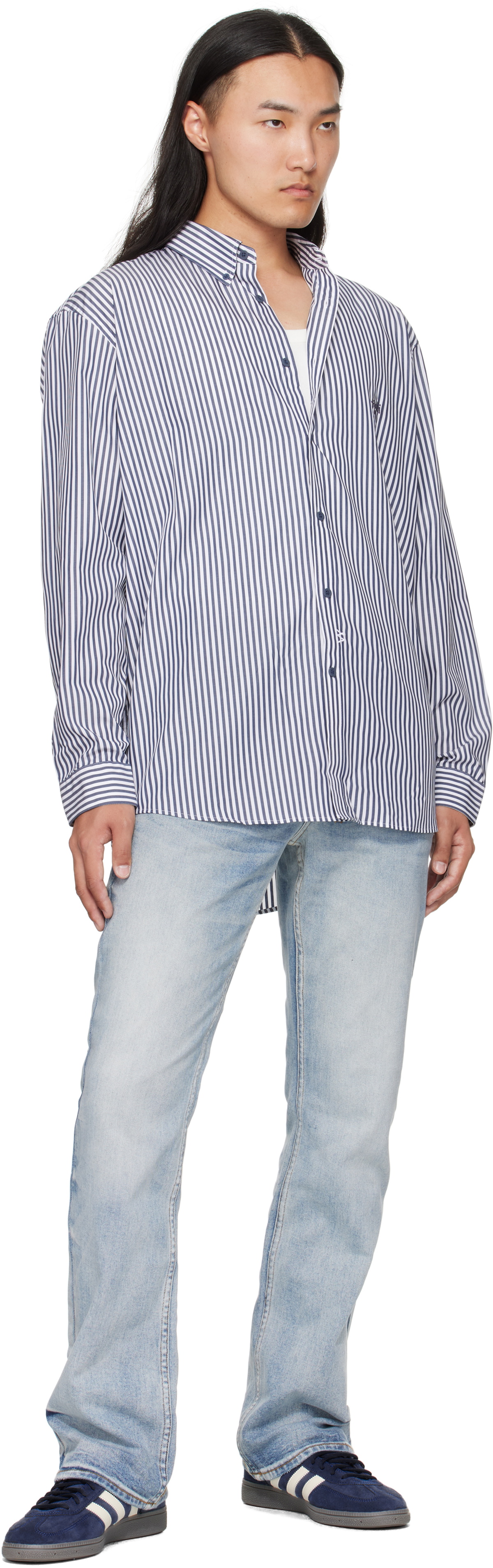 Ksubi Navy & White KSignature LS Shirt