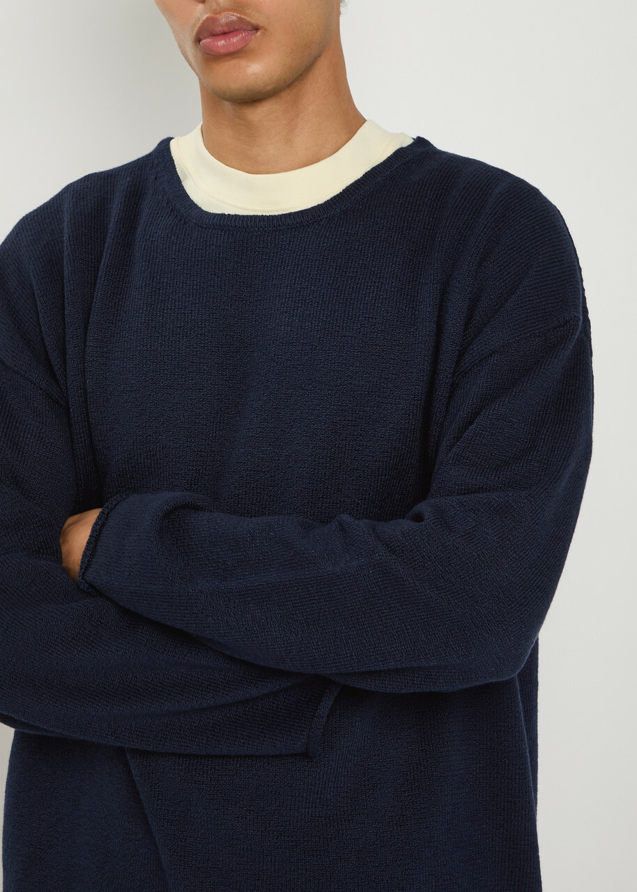 The Elder Statesman Nora Cotton Jumper Navy