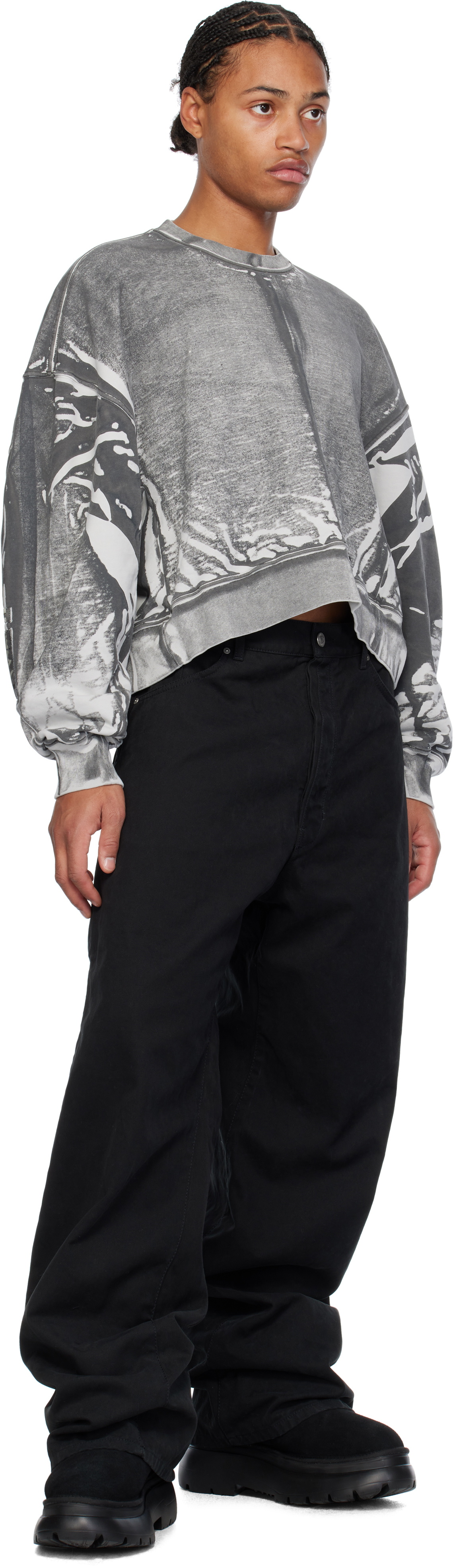 B1ARCHIVE Gray Oversized Crewneck Sweatshirt