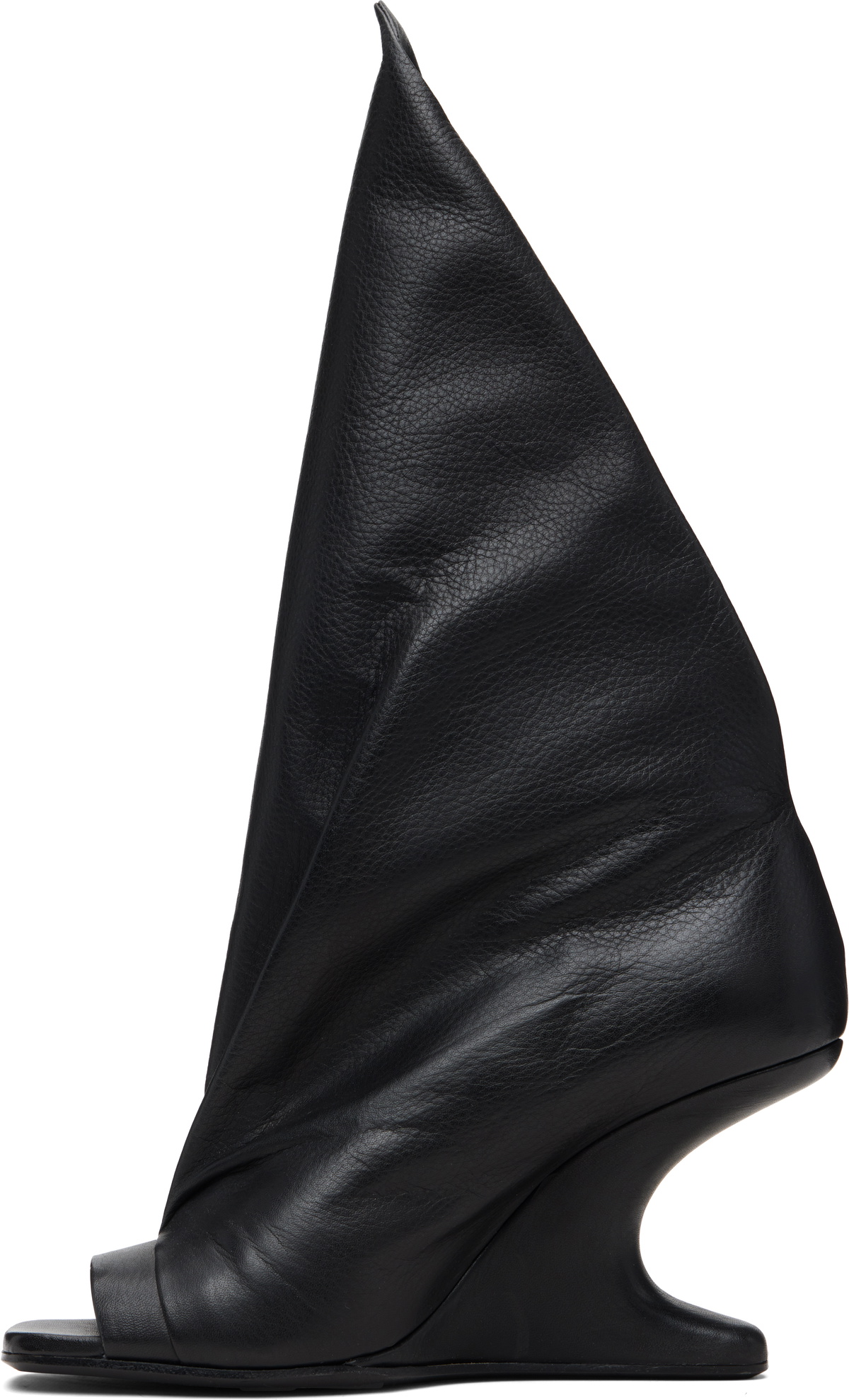 Rick Owens Black Temple Cantilever 8 Strutter Heeled Sandals