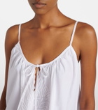 Juliet Dunn Embroidered cotton poplin minidress