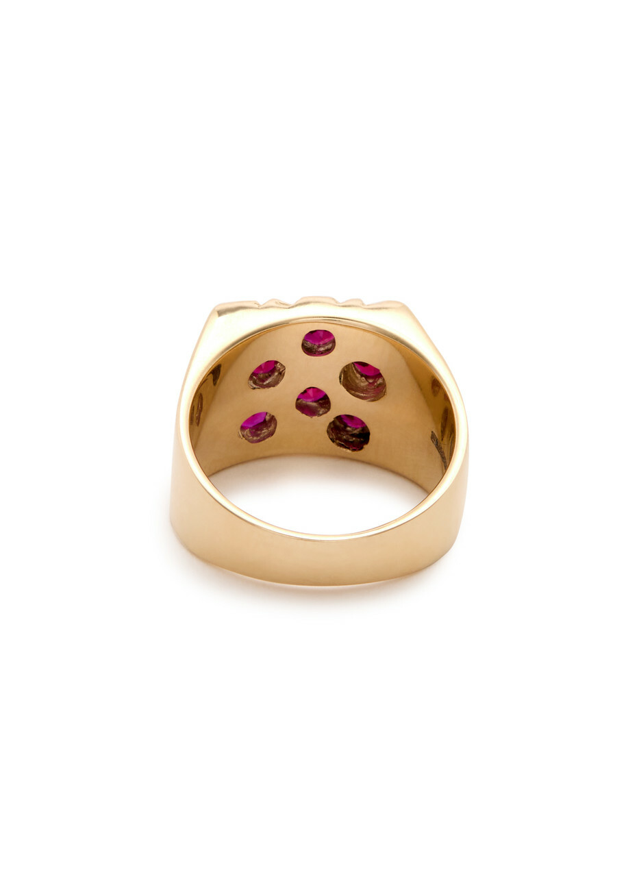 Bleue Burnham The Mini Rose Garden 9kt Gold Signet Ring