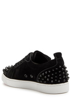 Christian Louboutin Louise Junior Spikes Suede Sneakers Black