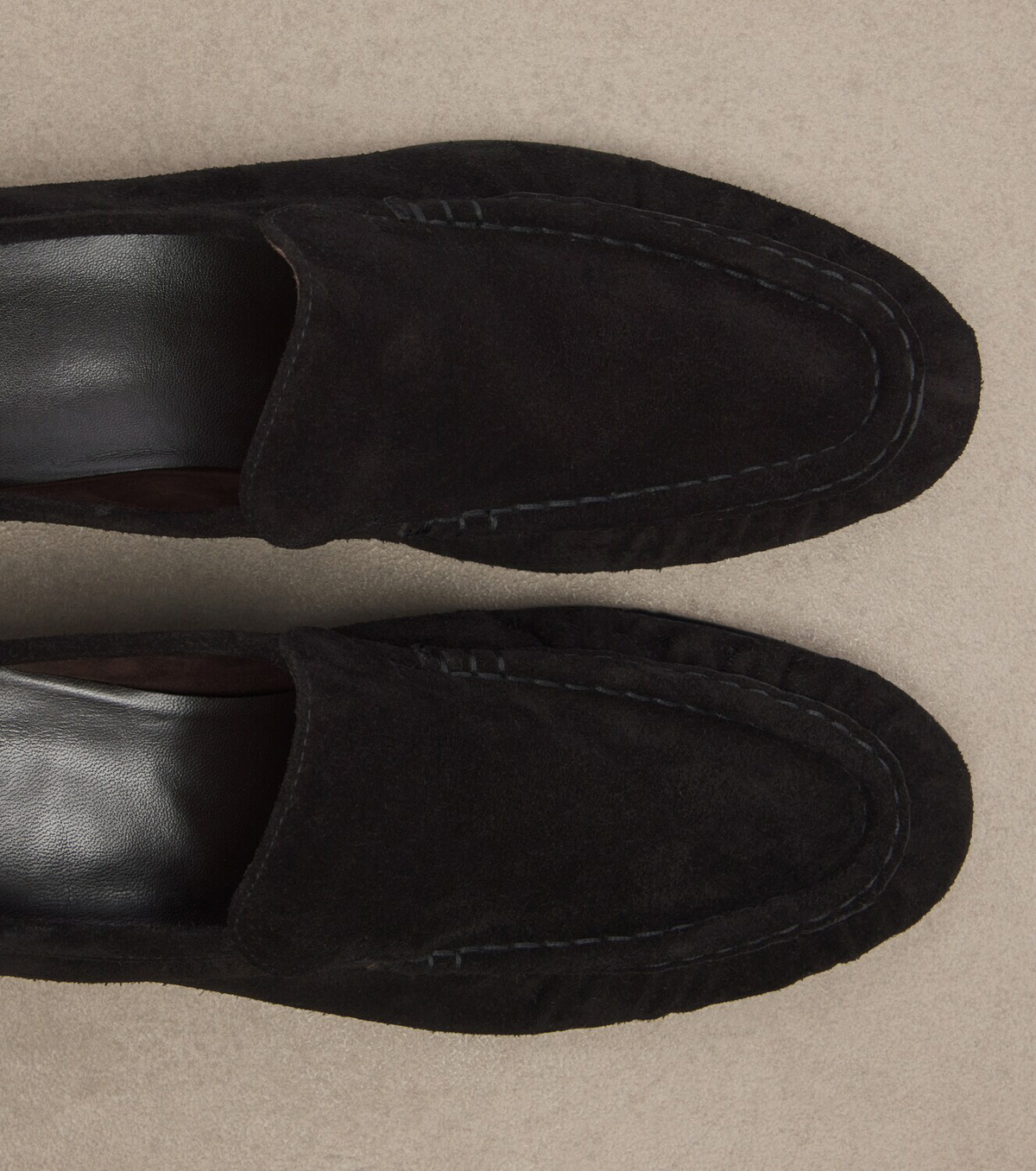 The Row Two suede loafers
