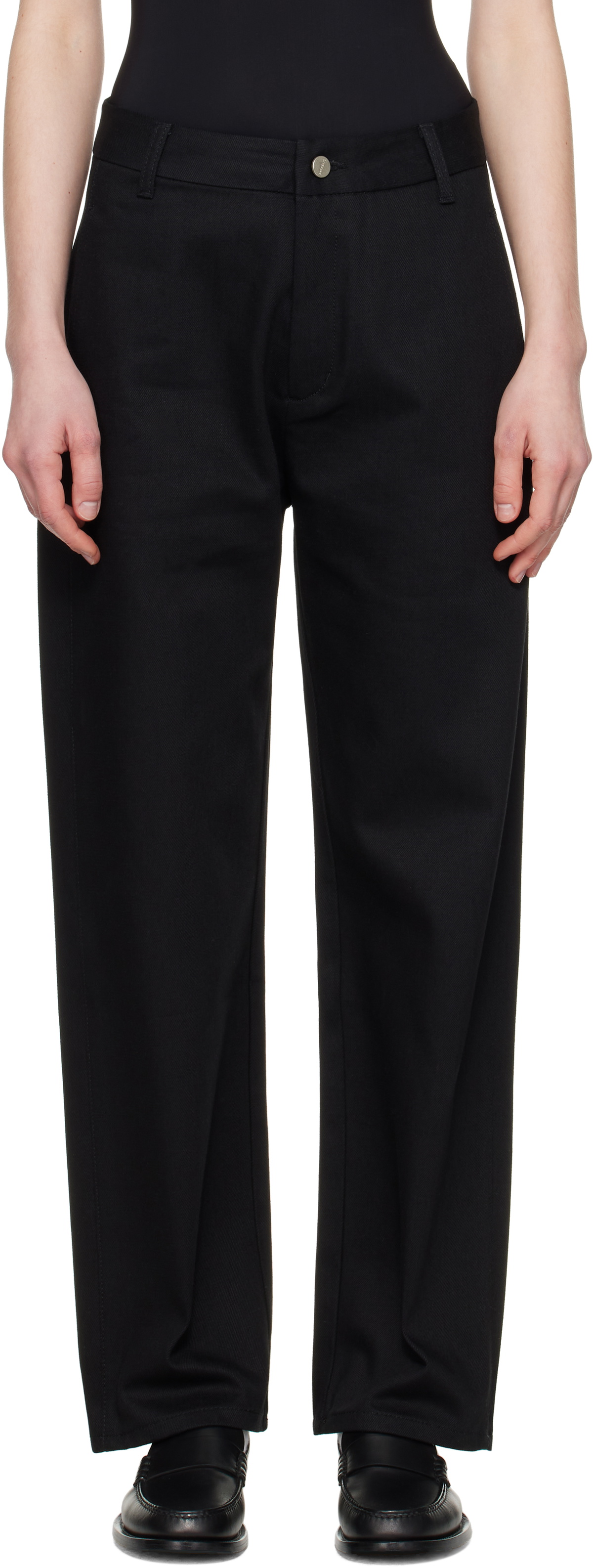 AMOMENTO Black Tapered Fit Jeans