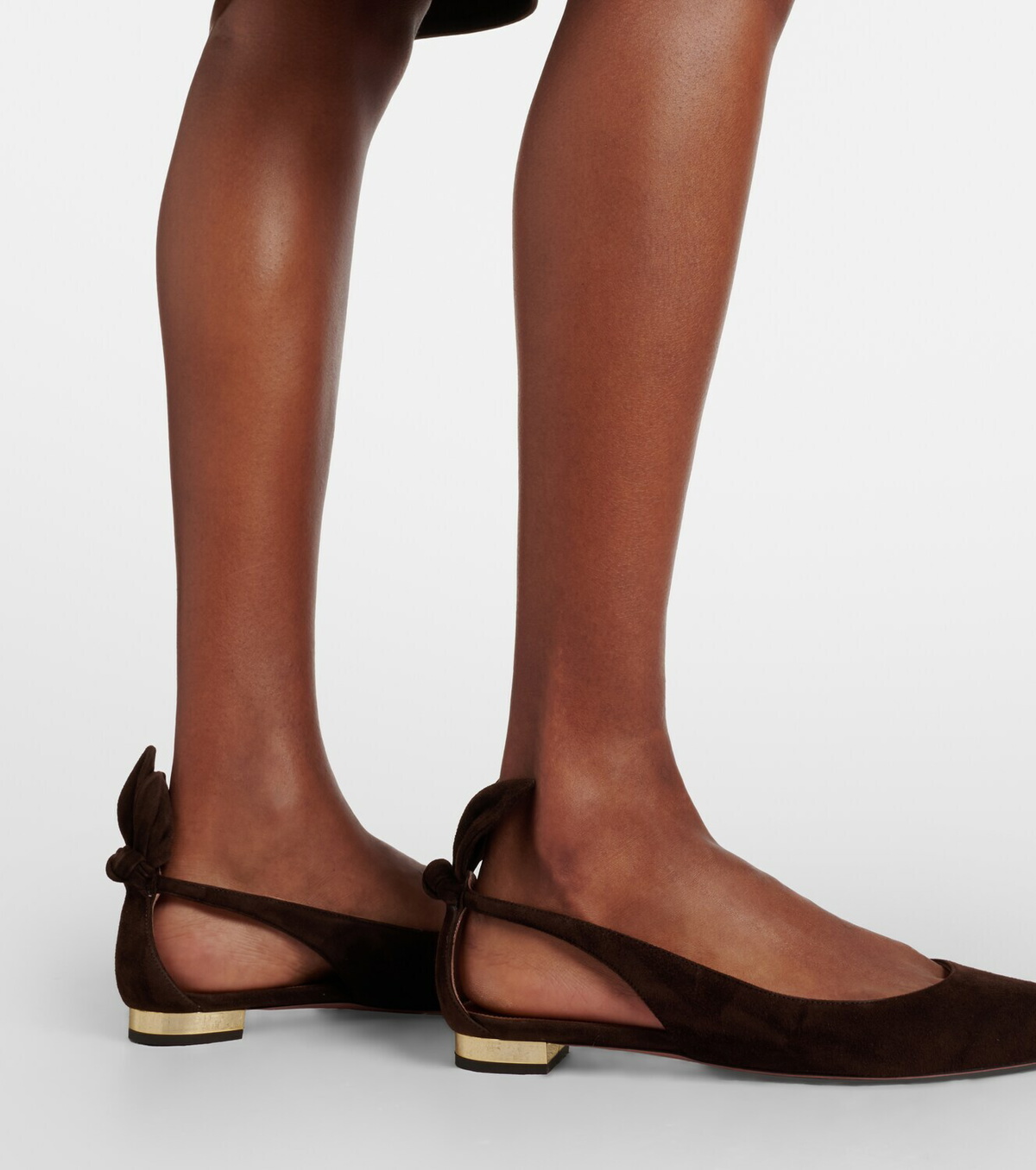 Aquazzura Bow Tie suede ballet flats
