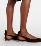 Aquazzura Bow Tie suede ballet flats