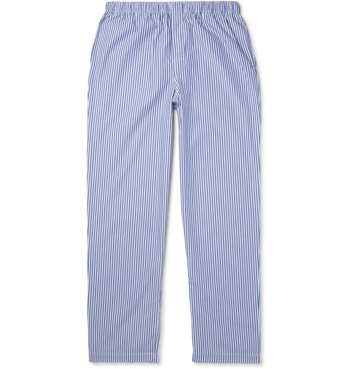 Photo: Sunspel - Striped Cotton-Poplin Pyjama Trousers - Blue